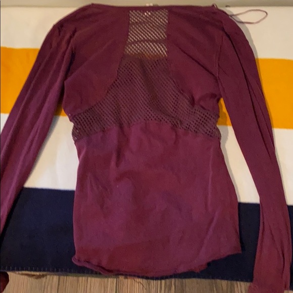Free people burgundy long sleeve top - Picture 4 of 5